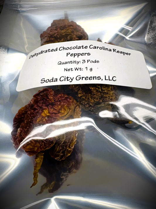 Dehydrated Chocolate Carolina Reaper Pepper Pods