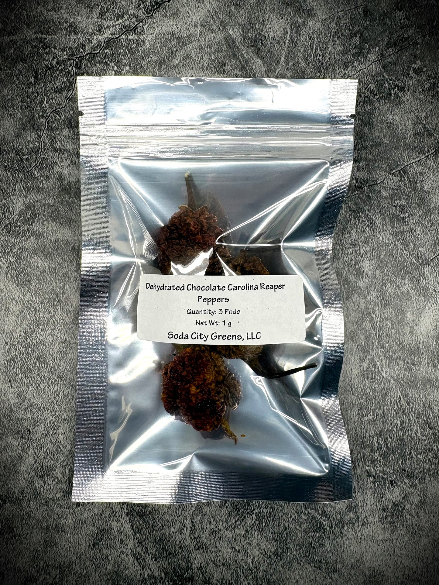 Dehydrated Chocolate Carolina Reaper Pepper Pods