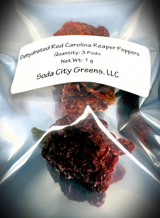 Dehydrated Red Carolina Reaper Pepper Pods