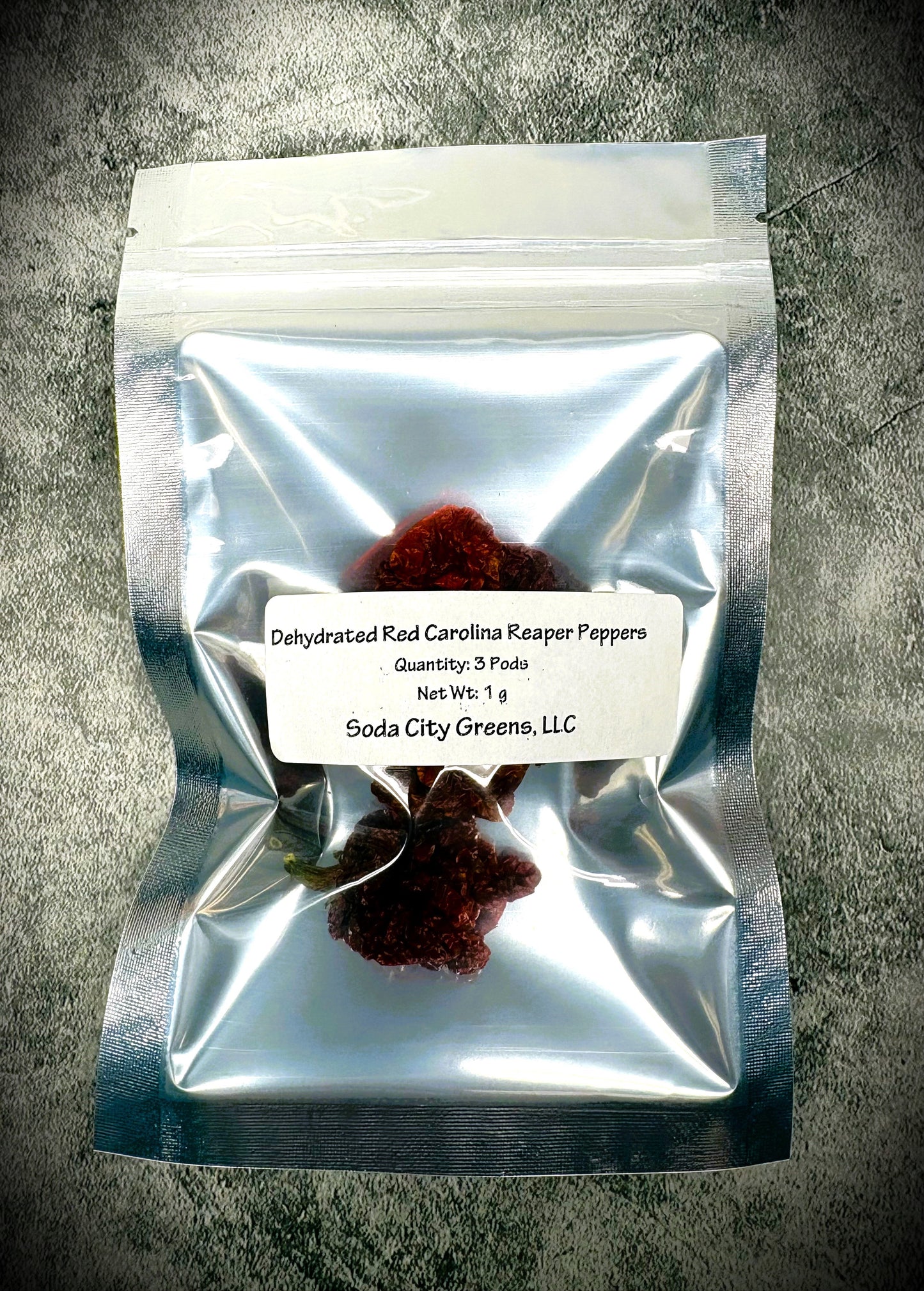 Dehydrated Red Carolina Reaper Pepper Pods