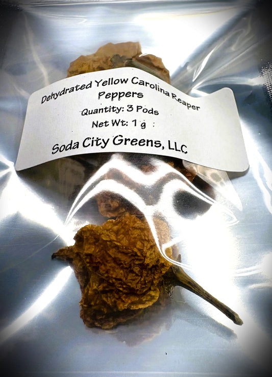 Dehydrated Yellow Carolina Reaper Pepper Pods
